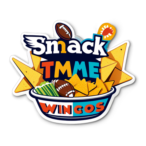 Playful Super Bowl Snack Sticker