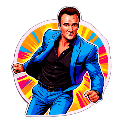 Stiker Julian McMahon dengan Pose Dinamik