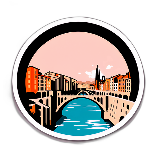 Samolepka s výsilou Girony a Barcelony