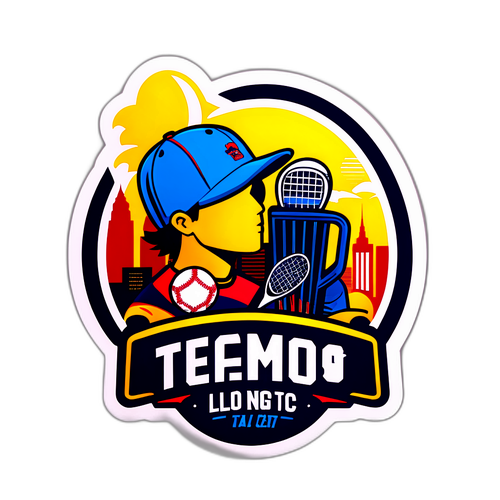 Sportieve Sticker met Team Slogan