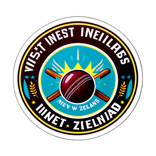 Sticker Bergaya Vintage Permainan Kriket