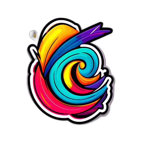 Abstracte Sticker met Moderne Weergave van 'Raal'