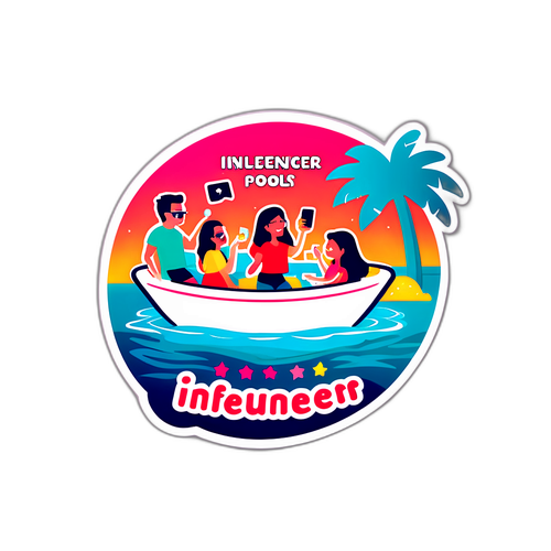 处理网红泳池派对的Sticker