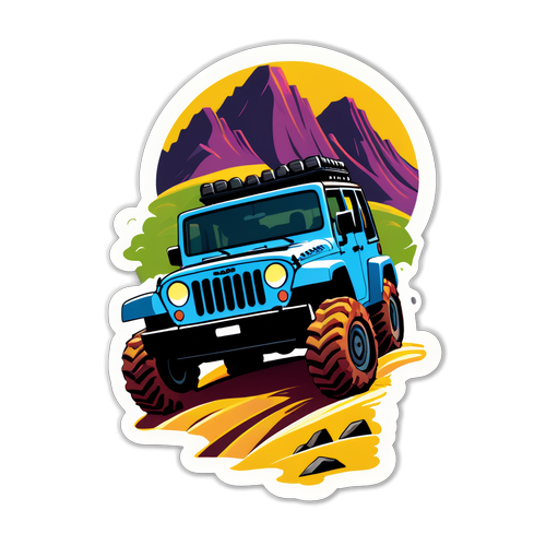 Ilustrație cu un jeep pe teren accidentat