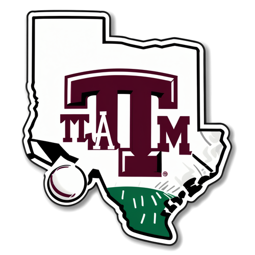 Score Big with this Adorable Texas A&M Football Sticker: Maroon & White Magic Unleashed!