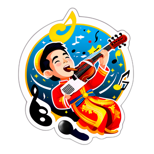 Sticker Huỳnh Anh Tuấn đang biểu diễn âm nhạc