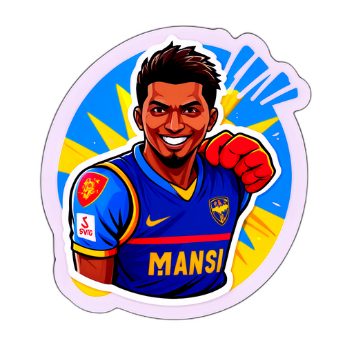 選手マンシへのサポートステッカー