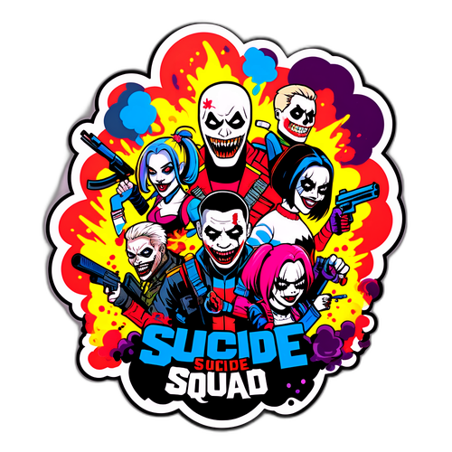 Actievolle Suicide Squad Sticker