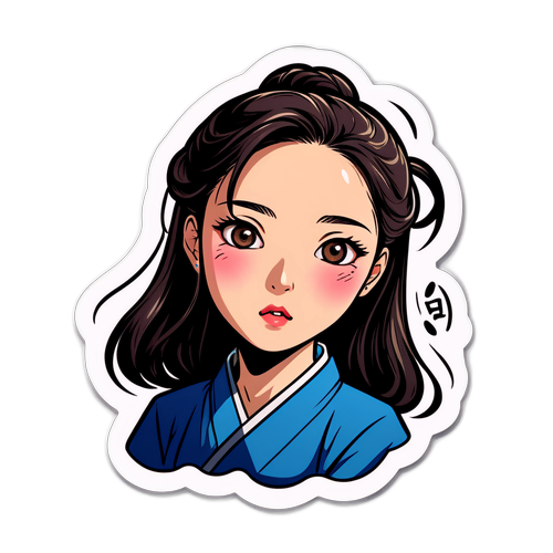 韓国ドラマのヒロインの感情を表現するステッカー