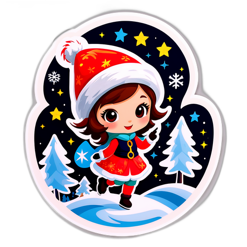 Nálepka s vánoční pohádkou