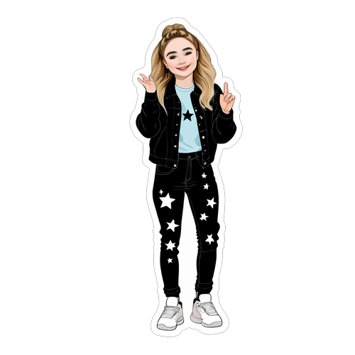 Sticker de Sabrina Carpenter en pose dinámica