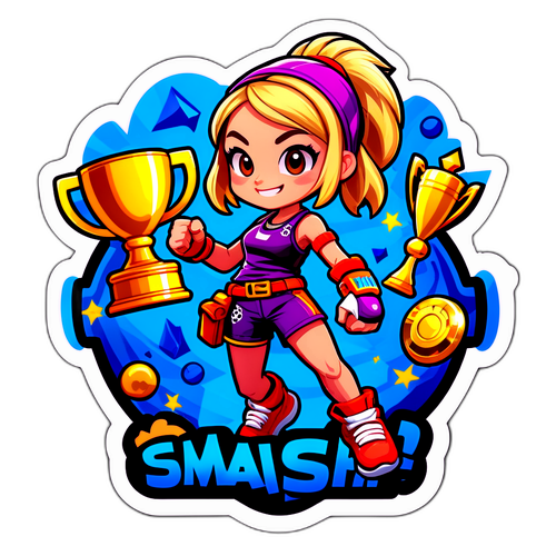 स्मैश खिलाड़ी का एनिमेटेड खुले विचारों का स्टिकर