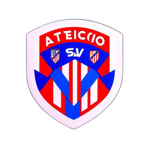 Stilvolles Aufkleber mit dem stolzen Wappen von Atletico Madrid