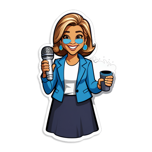 Wake Up with Hoda! Adorable Cartoon of Your Favorite Host Featuring Coffee & Cheer!