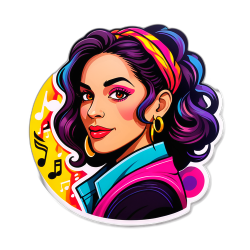 ש sticker עם פורטרט סגנוני של שירי גבעתי