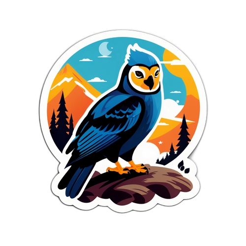 Doğa Temalı Baykuş Stickerı