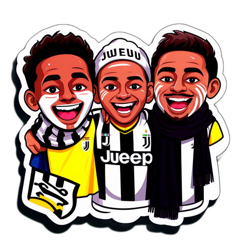 Juventus Supportrar med Målad Ansikten