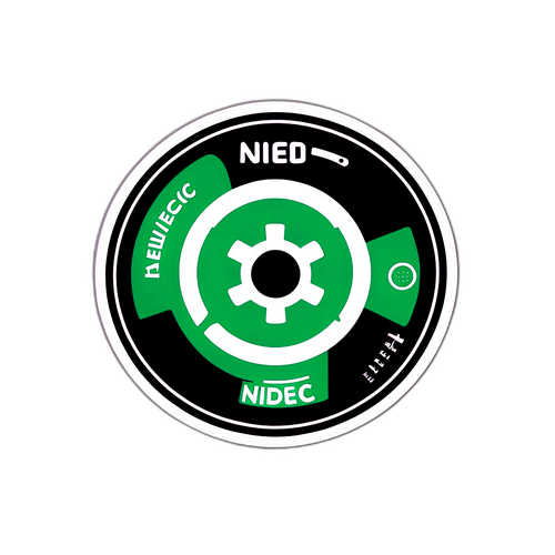 Nidecロゴと関連製品をテーマにしたステッカー