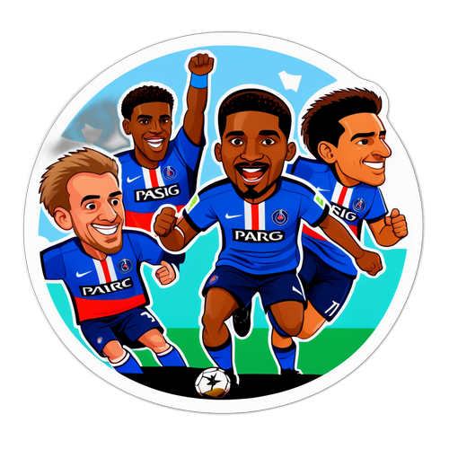 สติกเกอร์การ์ตูนสุดมันส์ PSG vs Strasbourg