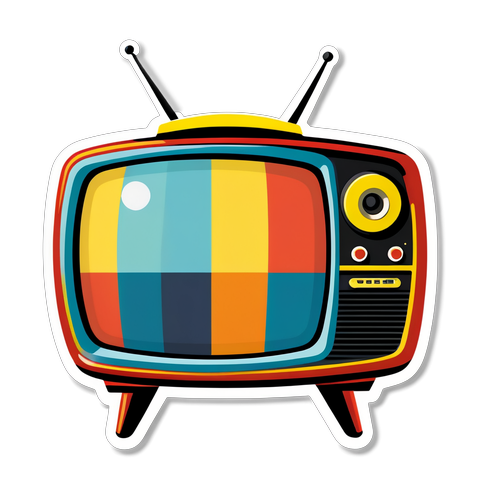 Sticker Retro Televisore per 'Programmi TV Stasera Prima Serata'