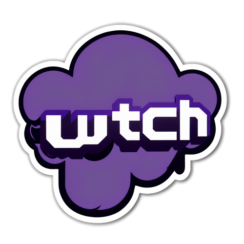 Дизайн наклейки с логотипом Twitch, отражающий доброжелательность и игровое сообщество