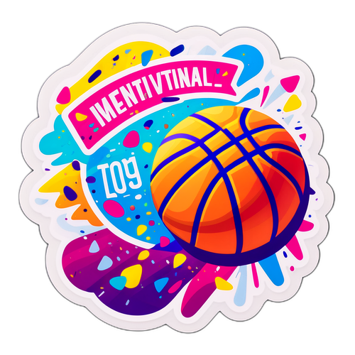 מדבקת מוטיבציה עם כדורסל