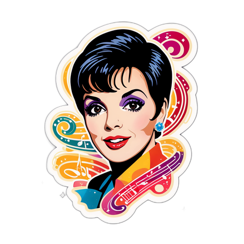 Adesivo Colorato in Stile Broadway Vintage di Liza Minnelli