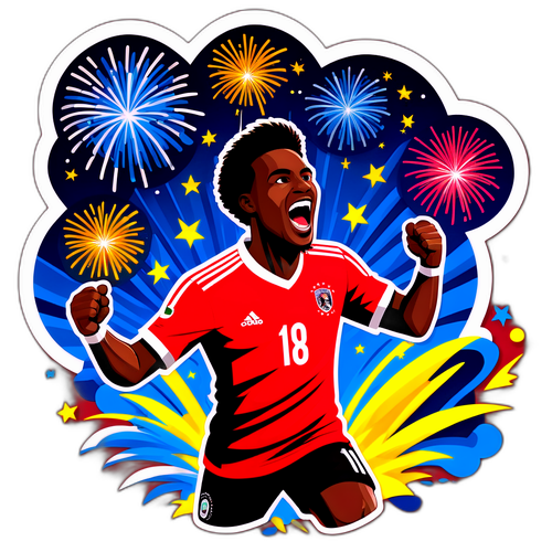 Ilustração de jogador Internacional comemorando gol