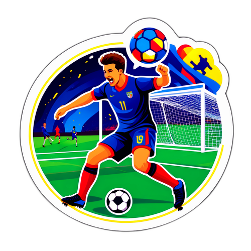 Sticker Bóng Đá: Cầu Thủ Ghi Bàn và Cổ Động Viên