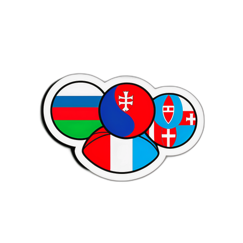 Sticker phong cách với màu sắc rực rỡ của cờ Slovakia và Luxembourg hòa quyện cùng thiết kế bóng đá
