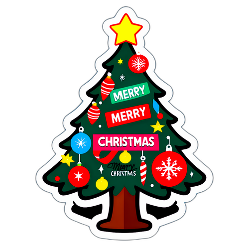 Kerstboom met verlichting en versieringen