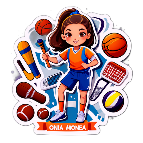 Autocolant cu Oana Monea jucând un sport