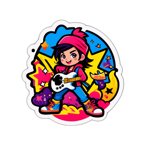 Чарівний малюнок з елементами персонажів гри Rockstar у веселому оточенні