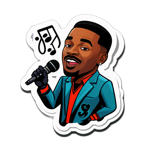 Autocollant de Ray J avec microphone