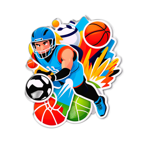 Sport Sticker mit dynamischen Sportillustrationen