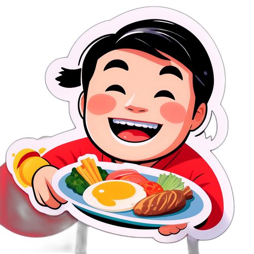 음식을 나누는 강호동의 웃는 모습