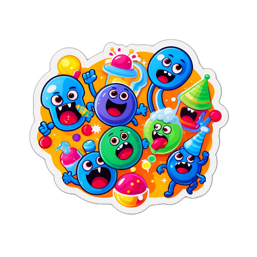 Humoristisk tegneserie av MRSA-bakterier som har fest