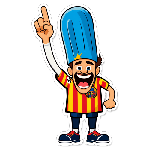 Stiker Watak Ceria Penyokong Barca