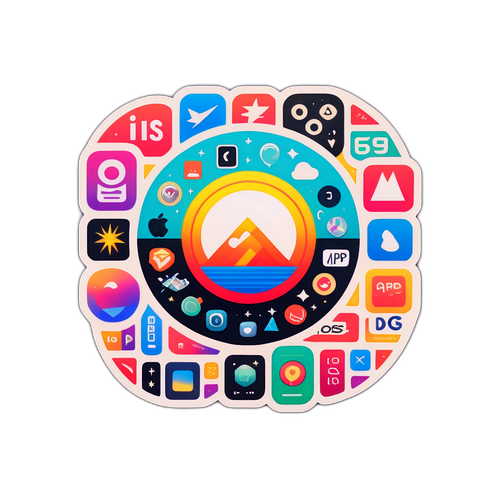 Autocolant vintage cu logo-ul iOS 26