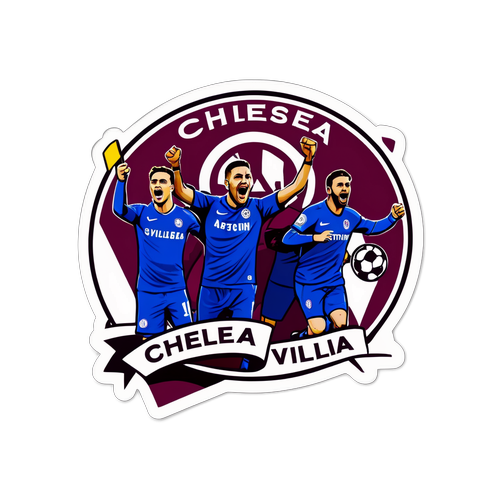 切尔西与阿斯顿维拉球迷欢呼的贴纸