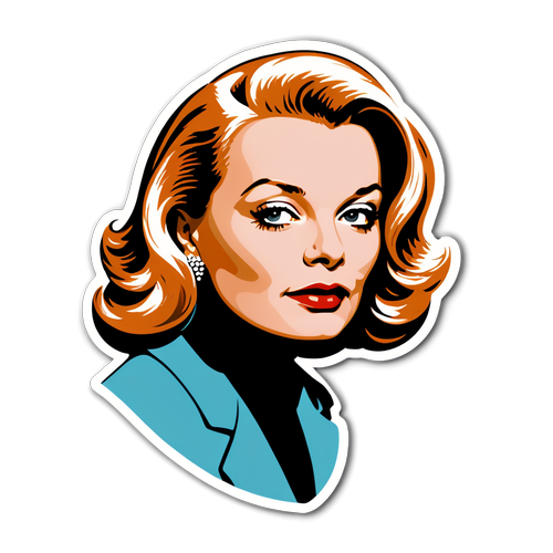 Minimalistisk Nostalgia: Gena Rowlands Klistermærke