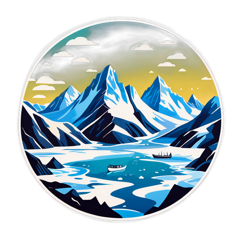 Collage de imágenes de Groenlandia con glaciares y fiordos