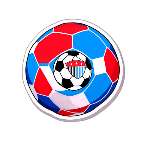 プエルトリコとアルゼンチンのサッカーボールデザインのステッカー