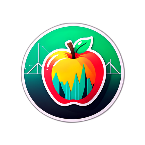 מדבקה בעיצוב של מניות אפל