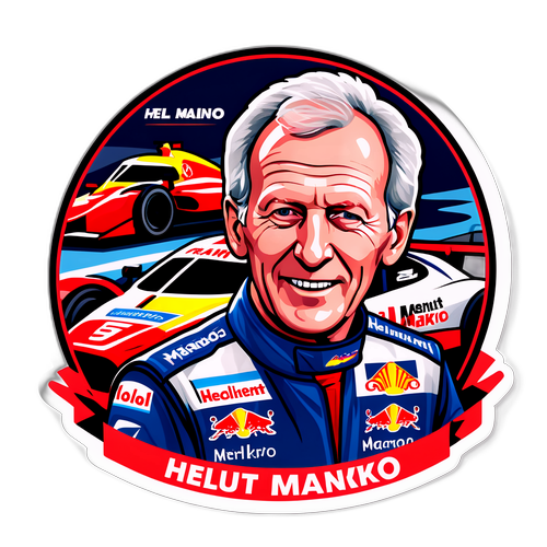 Humorvolle Sticker mit Helmut Marko im Teammanagement