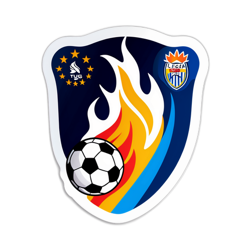 Pelekat Liga Europa yang Menonjolkan Semangat Kompetitif