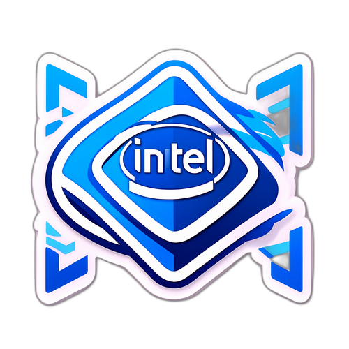 מדבקה עם לוגו אינטל בסגנון מעודכן