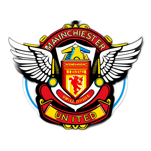 สติ๊กเกอร์แมนเชสเตอร์ยูไนเต็ดปีกพร้อมข้อความ 'Unfolding to Victory'