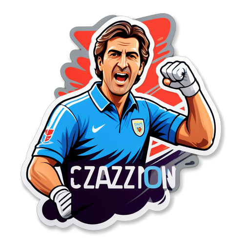 Sticker di Ivan Zazzaroni al di fuori di uno stadio
