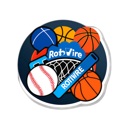 Rotowire Sticker na may Mga Icon ng Baseball at Basketball